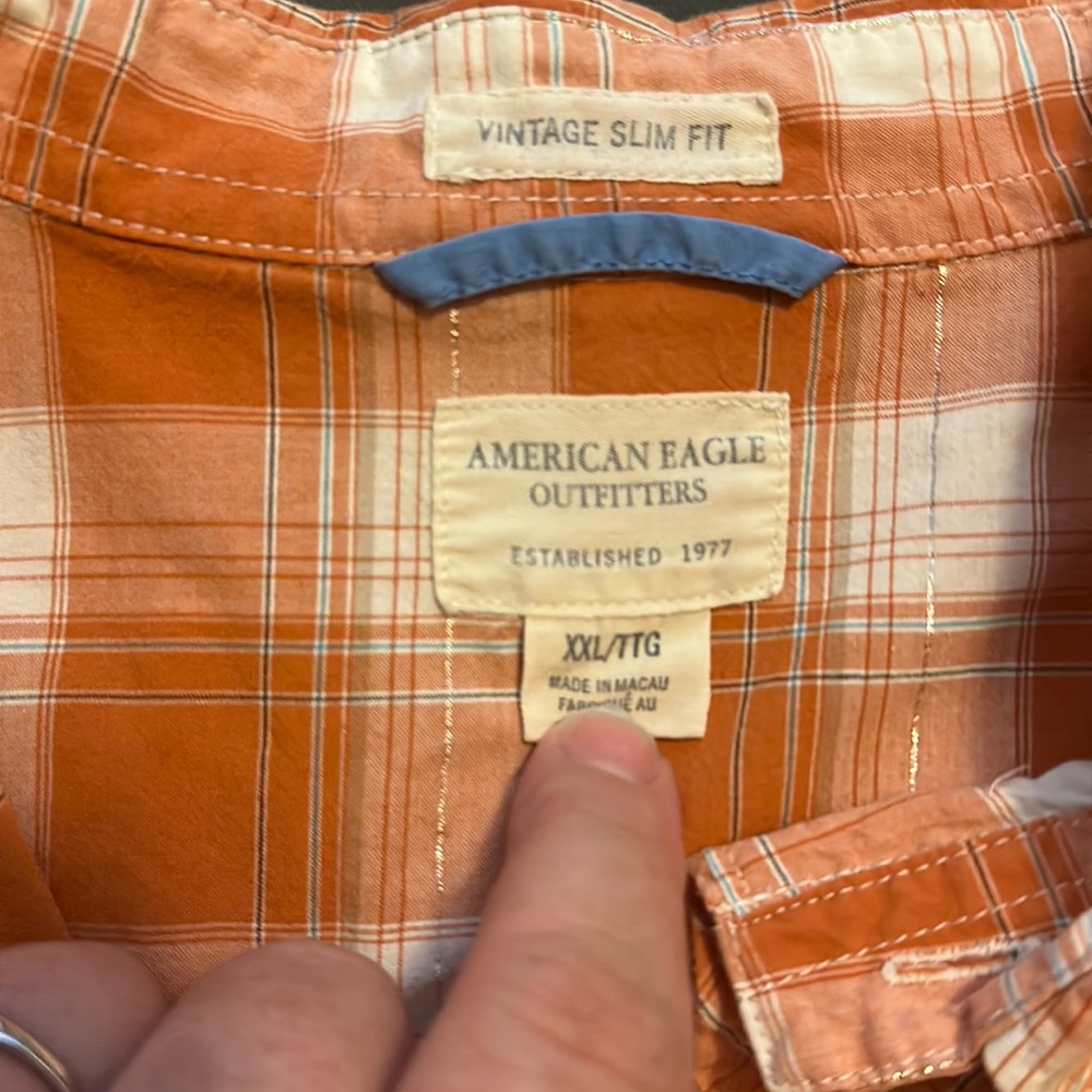 Orange  white and silver shirt